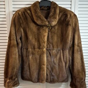 Women's Vintage Mink Fur Short Coat Brown Size M